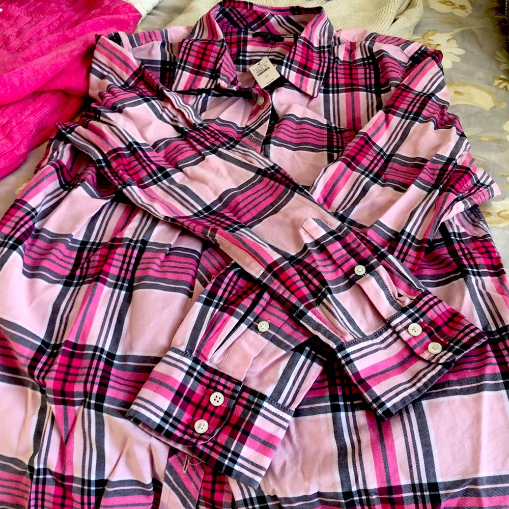 Talbots Plaid button up shirt